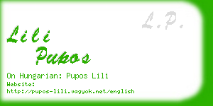 lili pupos business card